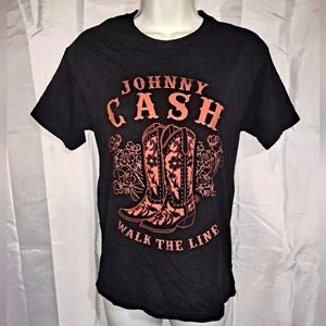 Johnny Cash Walk The Line T-shirt Women's Adult XS Black Short Sleeve Crew Neck